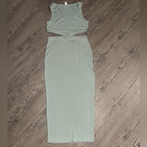 Sleek Mint Green Two-Piece Set